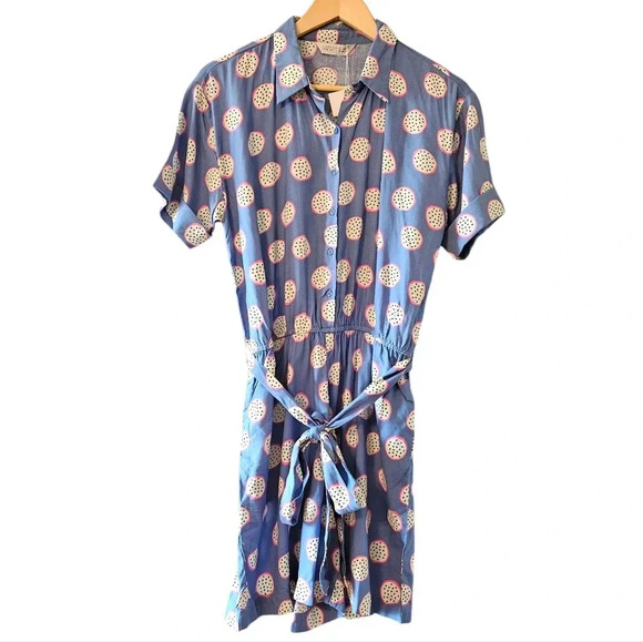 Compania Fantastica Dragon Fruit Pitaya Print Casual Women's Romper Size Medium. - Picture 5 of 16